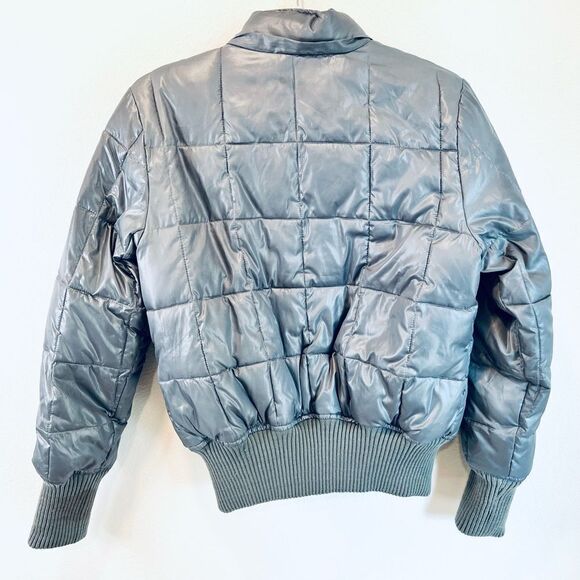 OLD NAVY GRAY PUFFER JACKET SIZE MEDIUM - Picture 3 of 8